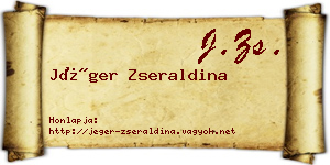 Jéger Zseraldina névjegykártya